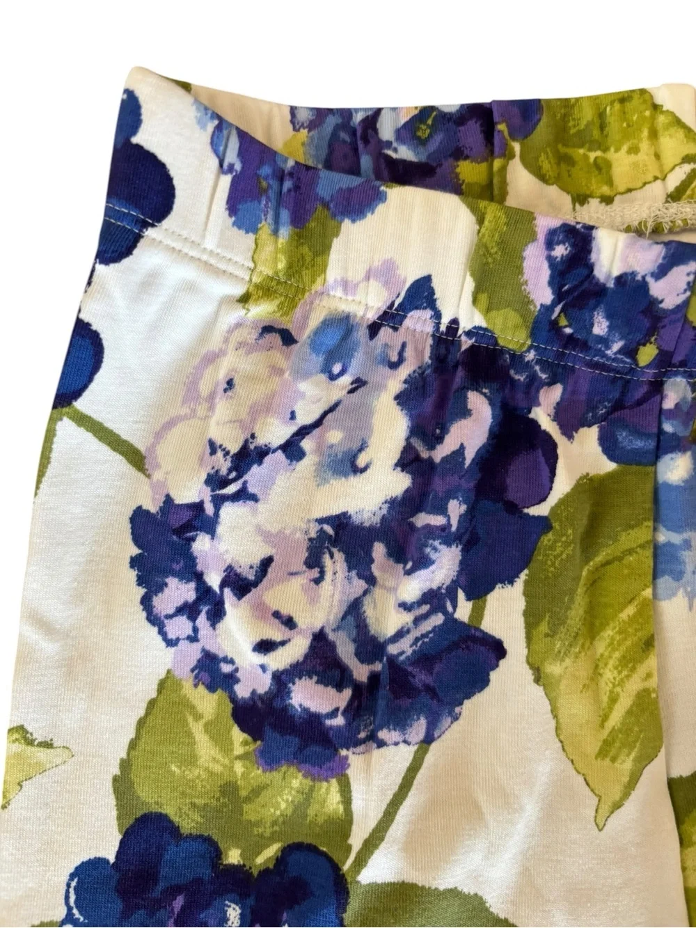 NWT Gymboree Size 12 White Leggings with Purple & Blue Floral Print